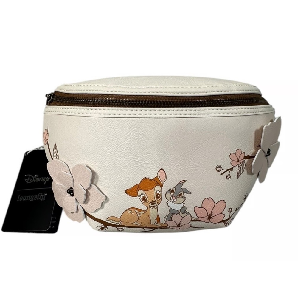 Disney Cream Bambi & Thumper Floral Kids Waist Bag with Pink Accents